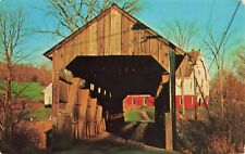 Postcard Conway Covered Bridge over South River, Conway, Massachusetts MA VTG picture