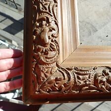 VTG 19 c. Picture Frame Ornate Gilt Wood Gesso Wide Gold Painting Mirror Antique picture