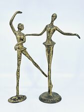 2 Ballet Figurines Statues Cast Iron Decoration Degas Dancers 12