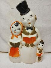 Vtg Empire Blow Mold Snowman Family Christmas Carolers Noel RARE picture