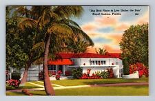 Coral Gables FL-Florida, Suburb of Miami, Residential Homes, Vintage Postcard picture