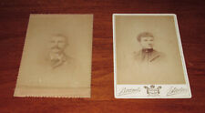2 Antique Cabinet Cards Photographs Man Woman Brands Unknown Studios picture