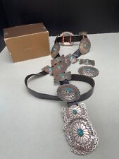 native american sterling silver concho belt sterling from Gilbert Ortega 1993 picture