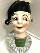 Vintage French Man Bottle Stopper Ceramic Funny Hat Wine Cork Excellent Cond picture