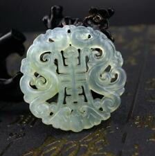 Chinese Antique Double-Sided Hollow Carving Double Dragon Pendant Lovers Pendant picture