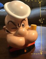 VTG 1972 POPEYE 9.5” Bank KING FEATURE SYNDICATE INC Play Pal Plastics base damg picture