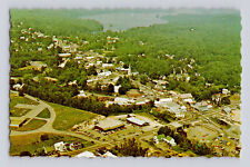 Postcard Maine Bridgeton ME Downtown Aerial 1960s Chrome Unposted Deckled picture