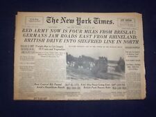 1945 JAN 25 NEW YORK TIMES - RED ARMY NOW IS FOUR MILES FROM BRESLAU - NP 6662 picture