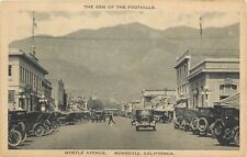 Postcard 1920s California Monrovia Myrtle Avenue automobiles Albertype CA24-1370 picture