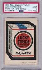 1973 Topps Wacky Packs LUCKY STRIDE CIGS PSA 9 MINT Series 3 Packages - CENTERED picture