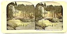Yellowstone Park Mud Geyser  Volcano Craters  Vintage Stereo view Picture Card picture