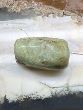 Ancient Rare Valuable Apple Green Jade Bead 15.5 X 8.7 Mm 2200 YO Collectible picture