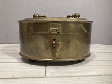 Vtg Solid Brass Hinged Trinket Box With Latch 8x4x4 Treasure Box Aged Patina picture
