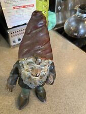 X RARE ANTIQUE HUBLEY USA TOY ART STATUE GNOME w/ ORIG. PAINT DOORSTOP CAST IRON picture