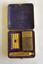 Vintage/Antique Gold Tone Gilette Razor Shaver in Original Box Case A picture