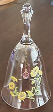 VTG AVON  Lead Crystal Bell W/ Beautiful Yellow & Pink Flowers picture