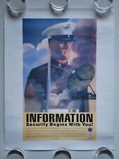 RARE 2002 USMC NSA PROPAGANDA POSTER 9/11 MILITARY INFO SECURITY U.S. MARINES picture