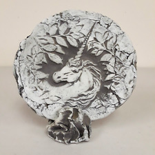 Unicorn Art Pottery Sculpture Plaque with Stand Handmade from Volcanic Ash picture