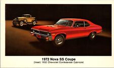 1972 Chevrolet Nova SS, Chevy, super cool, original dealer postcard picture