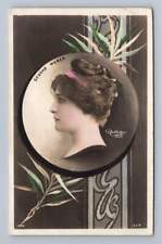Eugenie Segond-Weber Paris Theater Actress RPPC Antique Hand Colored Photo 1900s picture