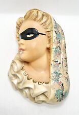 RARE Vintage Lady Harlequin Chalkware Wall Hanging picture