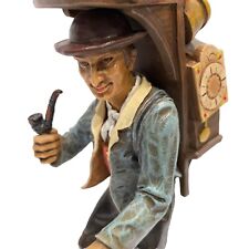 Vintage Resin Traveling Clock Salesman Figurine picture