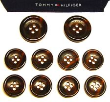 TOMMY HILFIGER replacement buttons 10 Brown plastic 4hole Button Good Cond picture