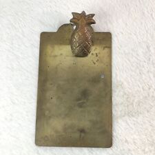 Vintage Solid Brass Clipboard Pineapple Clip Memo Holder Notes  picture