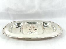 Vintage National Silver Moss Rose Silver Plate Divided Tray 20.25 Inch picture