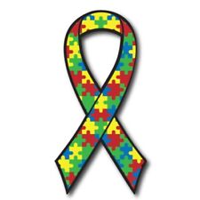 Autism Awareness Puzzle Ribbon Car Magnet Decal Heavy Duty Waterproof 3.5