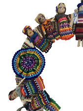 Guatemalan Worry Doll Women Wreath Hanging Folk Art Cloth Tribe 9