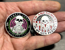 CHALLENGE COIN LOT (2 Coins)🎁2ND AMENDMENT PLUS MEMENTO MORI🔥GREAT GIFT picture