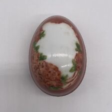 Vintage Hand Painted Porcelain Egg Trinket Box picture