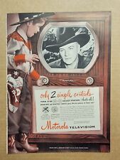 NOSTALGIC Print Ad Advertisement 1950 Motorola TV Cowboy Kid Hop Along Cassidy picture