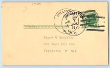 DPO Williston North Carolina NC Postcard Edgar M Griffin Williston ND 1943 picture
