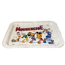 Walt Disney Mickey Mousercise Metal TV Folding Lap Dinner Tray Vintage picture