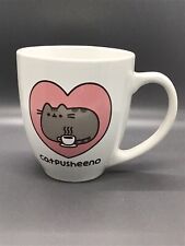 Pusheen Cat CATPUSHEENO Cappuccino Large Ceramic Mug White w Pink Heart picture