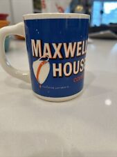 Vintage Maxwell House Coffee Mug Cup Restaurant Style Made in USA Blue picture