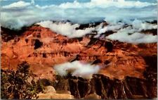 Vintage Grand Canyon With Clouds Vintage Postcard Posted 1960 picture
