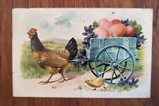 1908 Tuck's Easter Holiday Lithograph Vintage Postcard Chicken&Eggs, Chicago picture