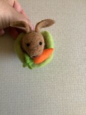 Adorable felted Bunny with carrot in cabbage leaf 4.5