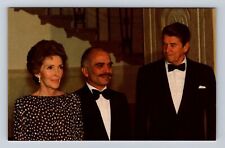 Washington DC, King Hussein, Nancy and Ronald Reagan, Antique Vintage Postcard picture