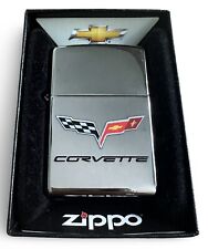 ZIPPO CORVETTE RACING FLAGS Polished CHROME LIGHTER GM History New Z06 Chevy picture