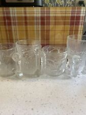 Complete Set of 4 Vintage 1993 McDonalds Flintstones Glass Mugs Cups RocDonalds picture