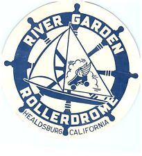 Vintage 1940s Roller Skating Rink Sticker River Garden Healdsburg CA s10 picture