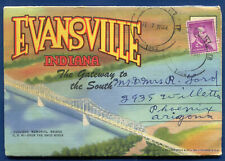 Evansville Indiana Main Street night Day Views Ohio River postcard folder #2 picture
