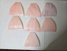 Antique Slag Glass CURVED Pink White Repair Replacement Panels Lot Of 7 picture