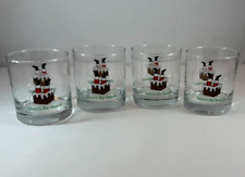Set Of 4 Down The Hatch Barware Santa Christmas Whisky Shot Drinking Glasses picture