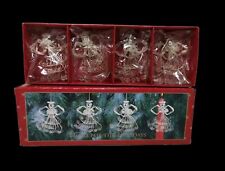 4 Silver Plated Christmas Angel Ornaments Candle Rings Home for the Holidays picture