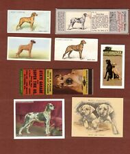 Great Dane dog cigarette trade cards and matchbook cover, set of 8 picture